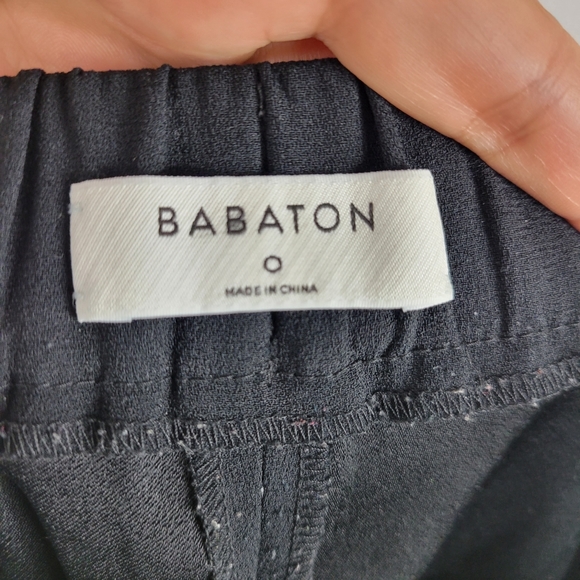 Babaton High Waist Pull On Racer Side Stripe Slim Straight Crop Ankle Pants - Picture 8 of 10